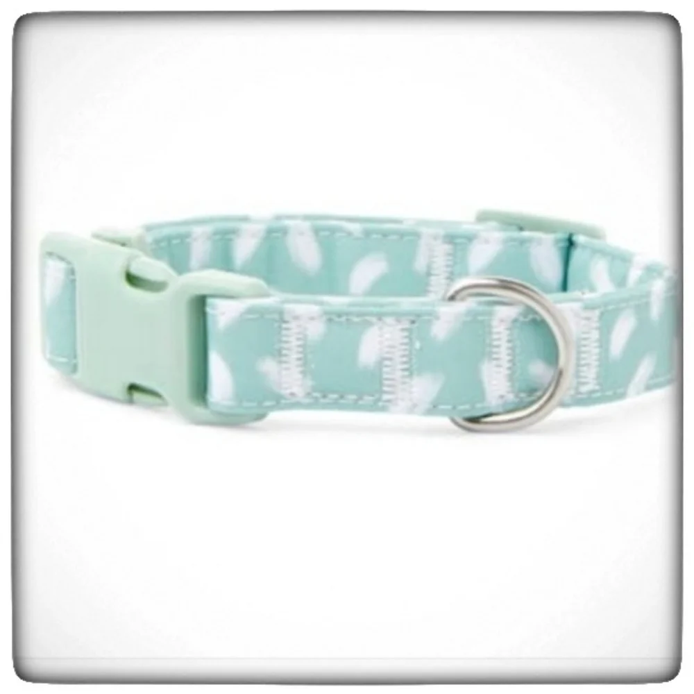 YOULY The Artist Green & White Brushstroke-Print Dog Collar-Large
